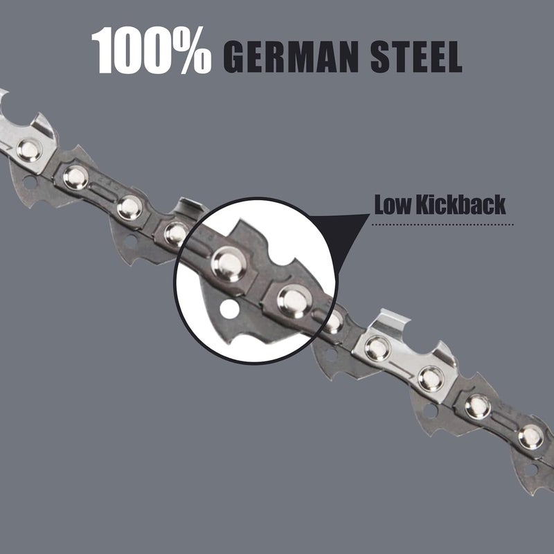 ES 3 Pack 14 Inch Chainsaw Chain 3/8" LP Pitch .043" Gauge 52 Drive Links Semi-Chisel Chain Saw Chains for Husqvarna, Poulan, Craftsman, Greenworks and More Chainsaw Brands - Image 5
